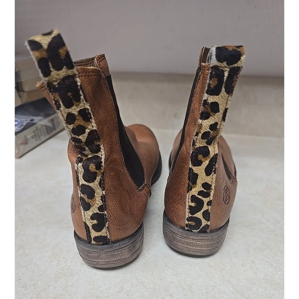 Post XChange Stiefelette Brown Leather Pull On Chelsea Boots Womans Size 37‎